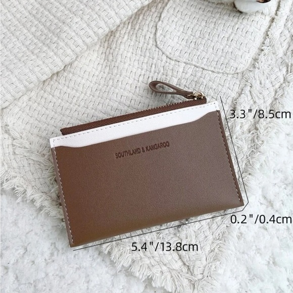 ⚠️Clearance Coffee Brown And White Slim Cardholder / Wallet - Picture 2 of 4